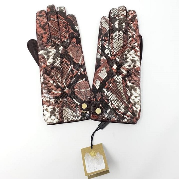Burberry Accessories - Retail $895 New Burberry Kidskin Python Gloves